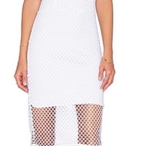 Cotton high neck midi dress